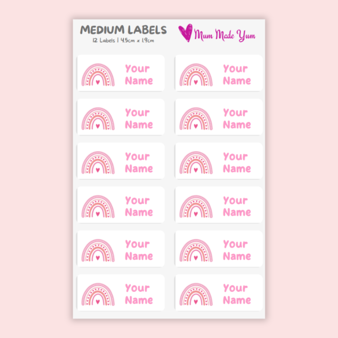 Personalised Custom Name Label Sheet - Medium (12 Labels)