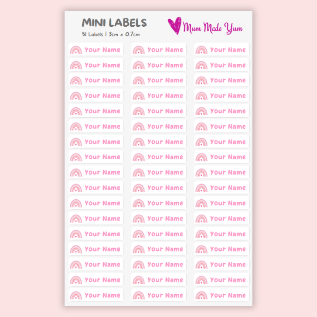 Personalised Custom Name Label Sheet - Mini (51 Labels)