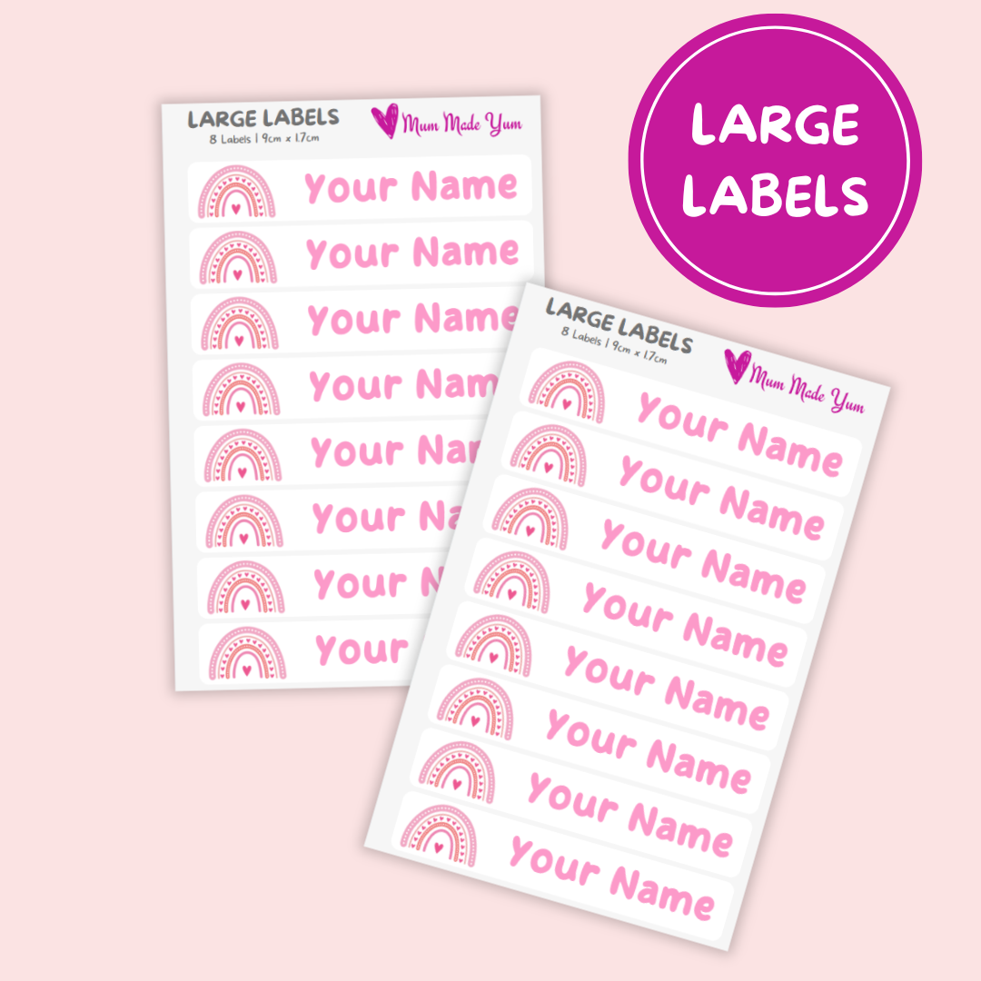 Personalised Custom Name Label Sheet - Large (8 Labels)