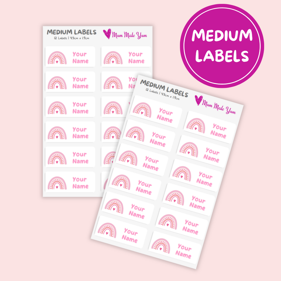 Personalised Custom Name Label Sheet - Medium (12 Labels)