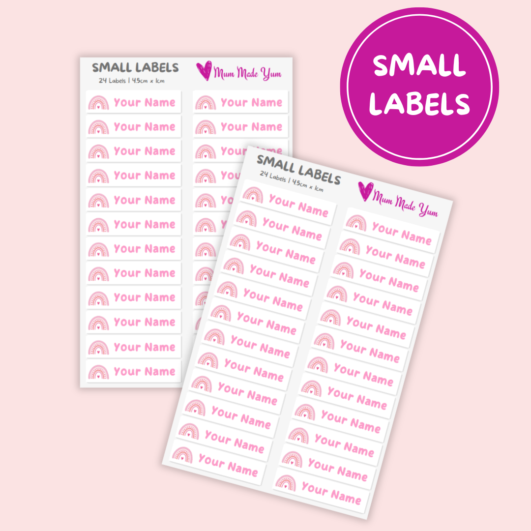 Custom Name Label Sheet - Small (24 Labels) | Mum Made Yum