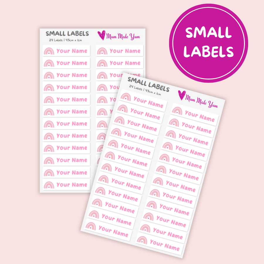 Personalised Custom Name Label Sheet - Small (24 Labels)