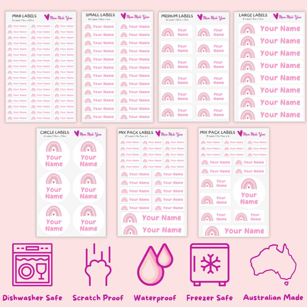 Personalised Custom Name Label Sheet - Select your own size