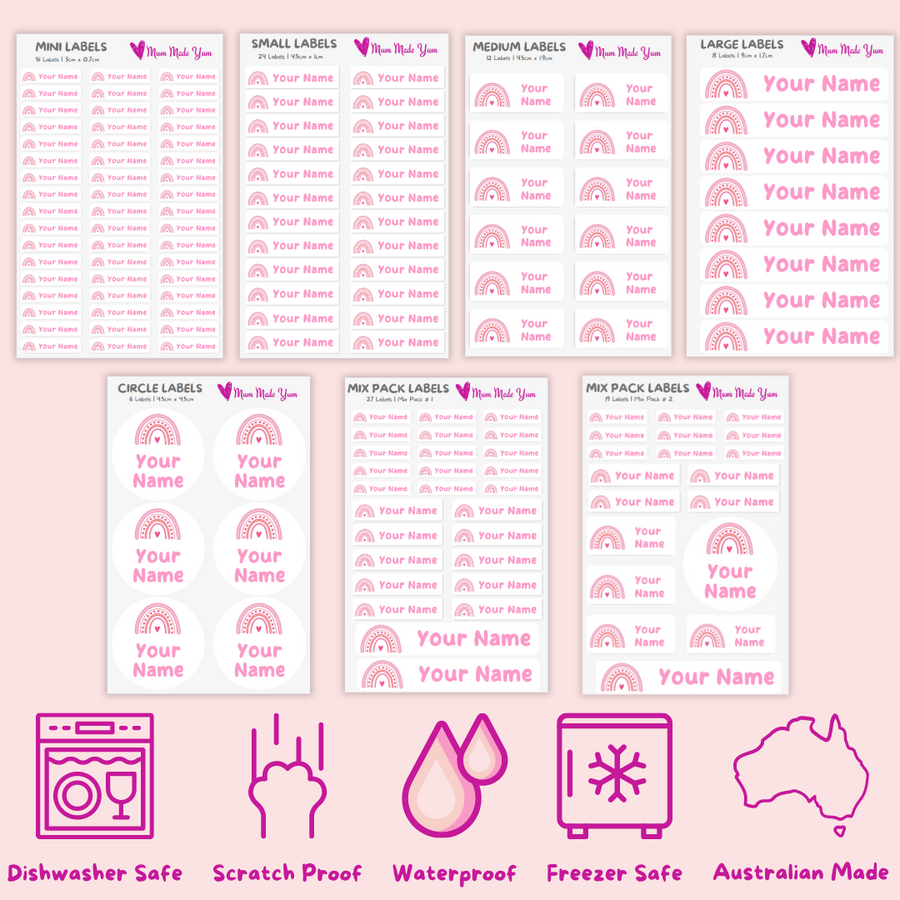 Personalised Custom Name Label Sheet - Select your own size