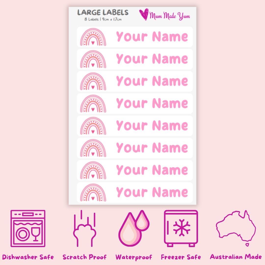 Personalised Custom Name Label Sheet - Large (8 Labels)