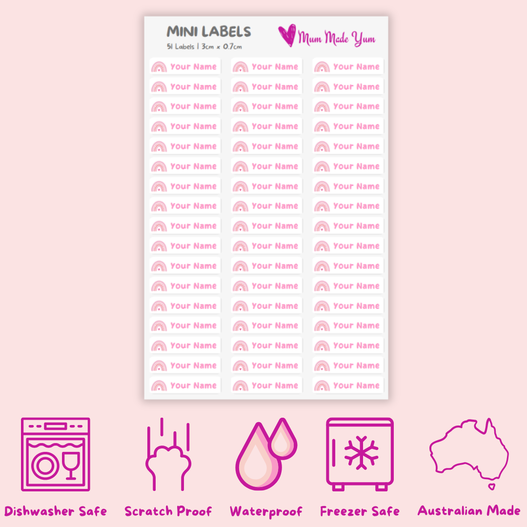 Personalised Custom Name Label Sheet - Mini (51 Labels)