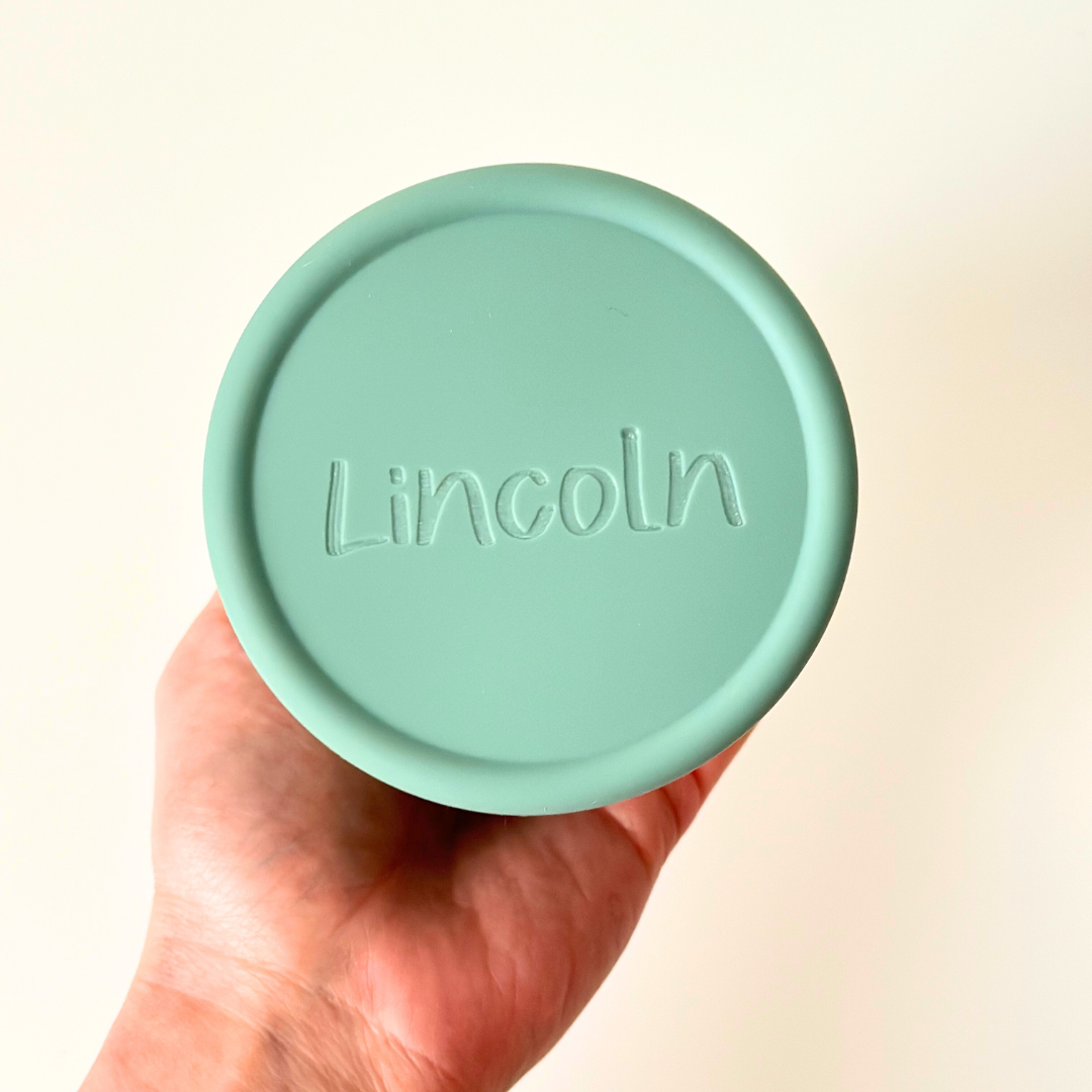 Personalised Small Silicone Snack Pot - Mustard Yelllow5