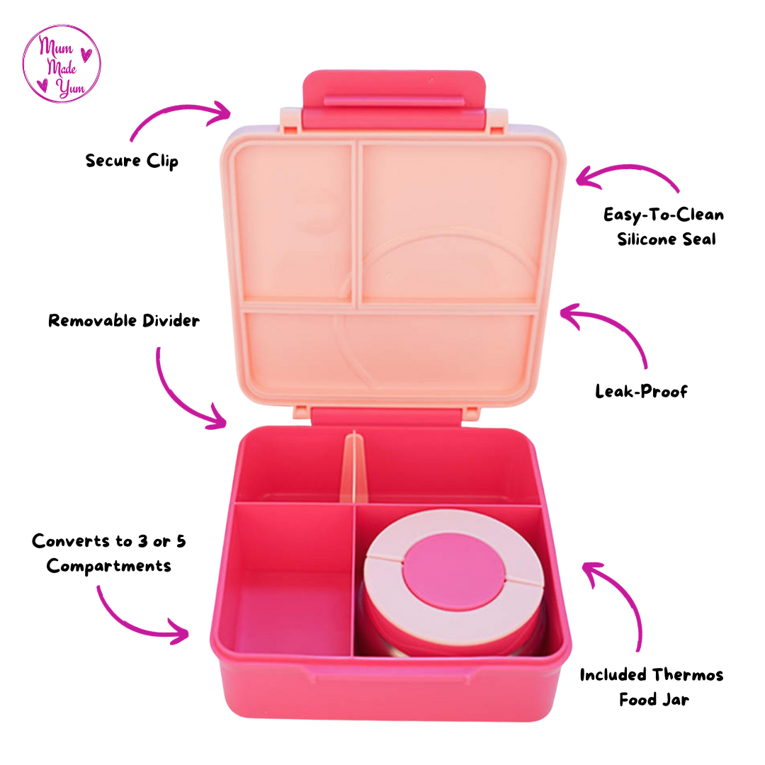 Maxi Bento Lunchbox + Thermos Food Jar - Pink 4