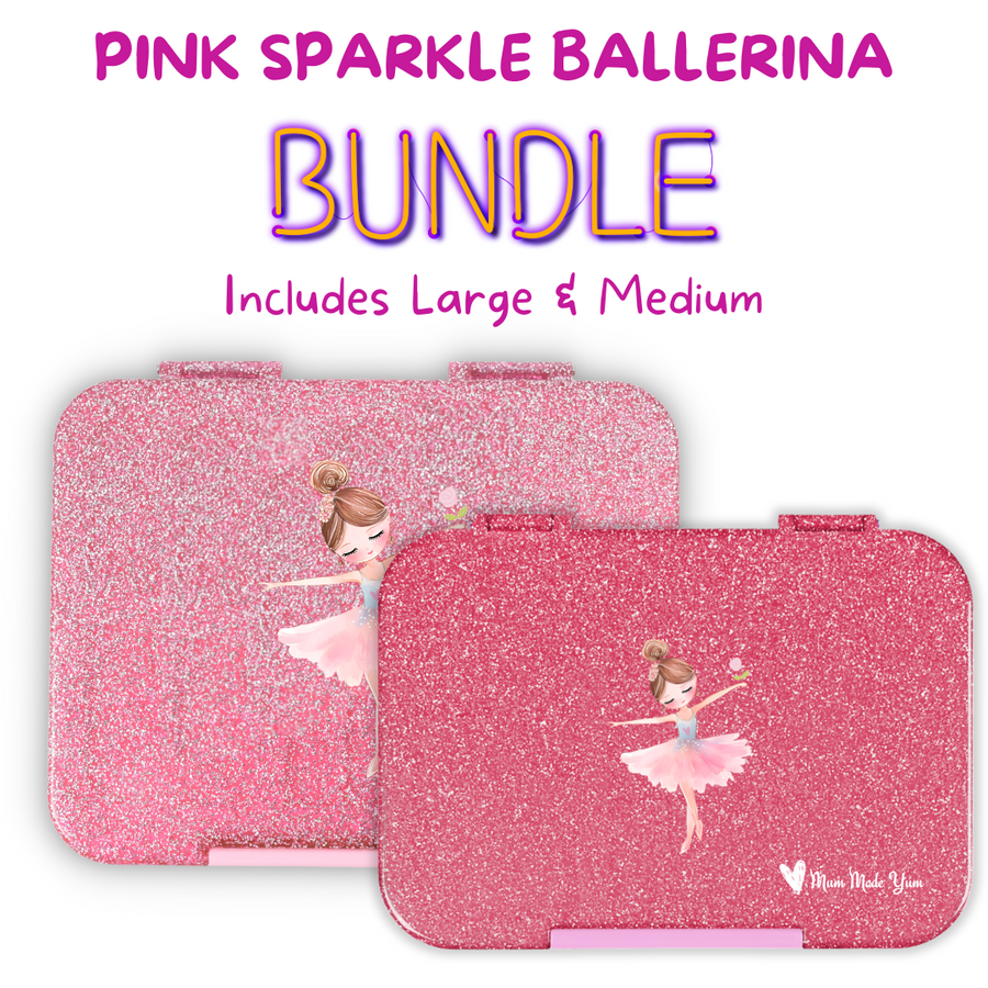 BUNDLE: Pink Sparkle Ballerina Lunchbox Value Bundle