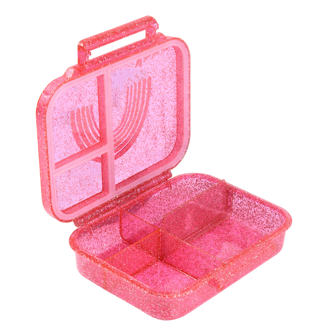 Mini Snack Bento Lunchbox - Sparkle Pink Rainbow