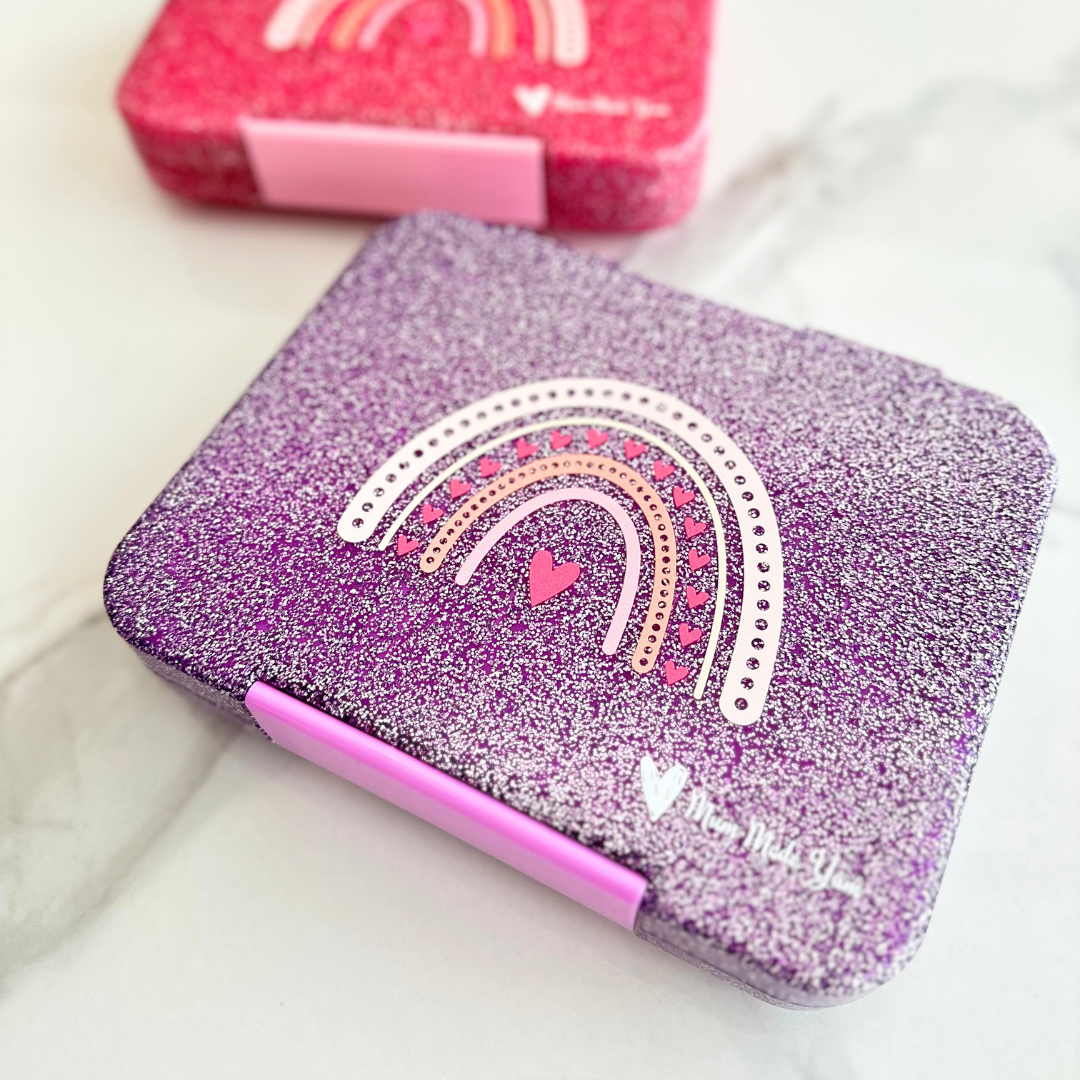 Bento Lunchbox (Large) - Sparkle Purple Rainbow Love - LIMITED EDITION