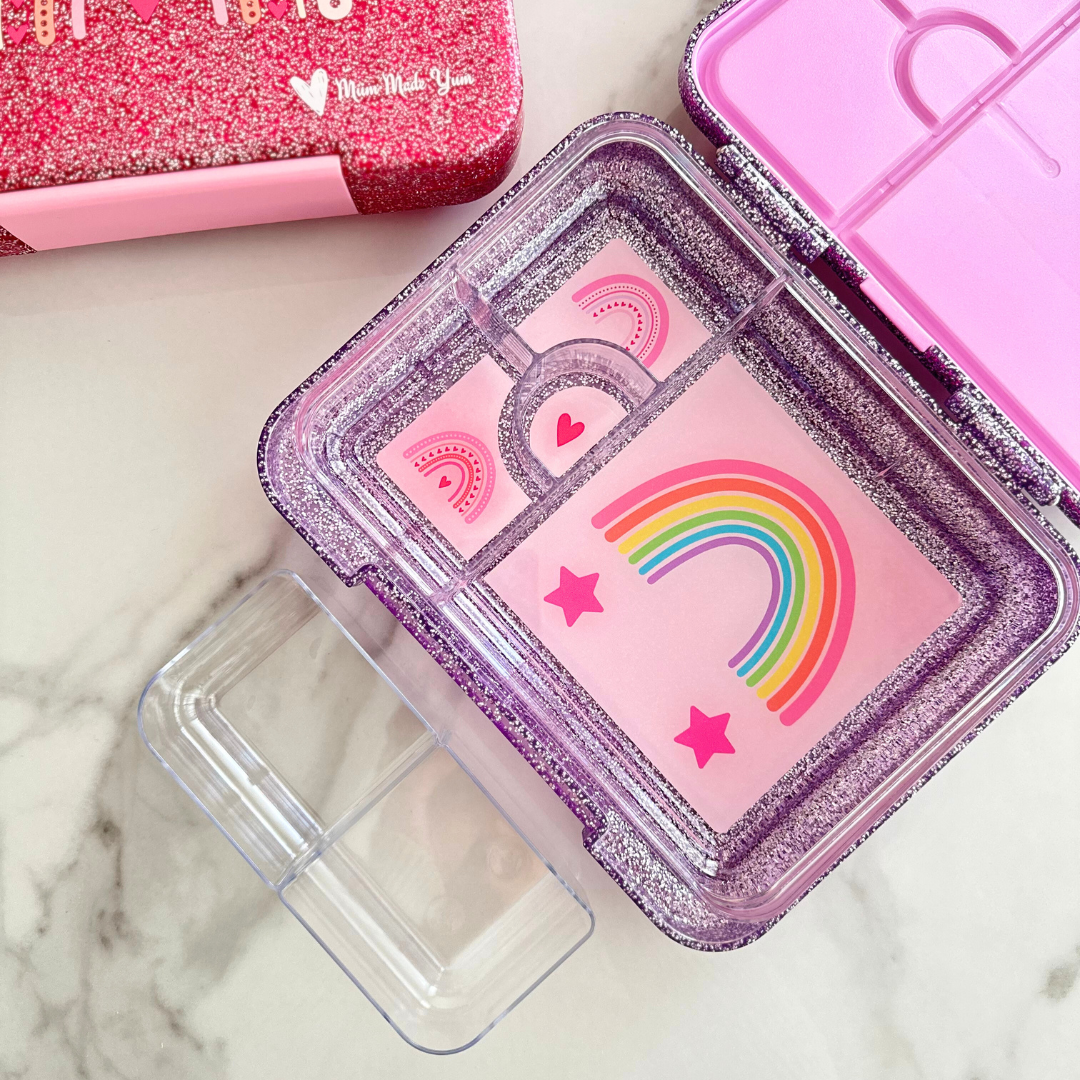 Bento Lunchbox (Large) - Sparkle Purple Rainbow Love - LIMITED EDITION