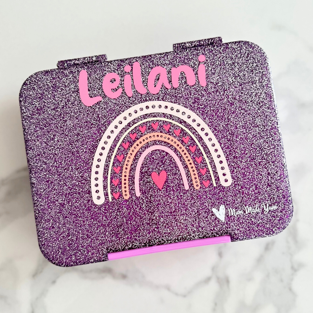 Bento Lunchbox (Large) - Sparkle Purple Rainbow Love - LIMITED EDITION