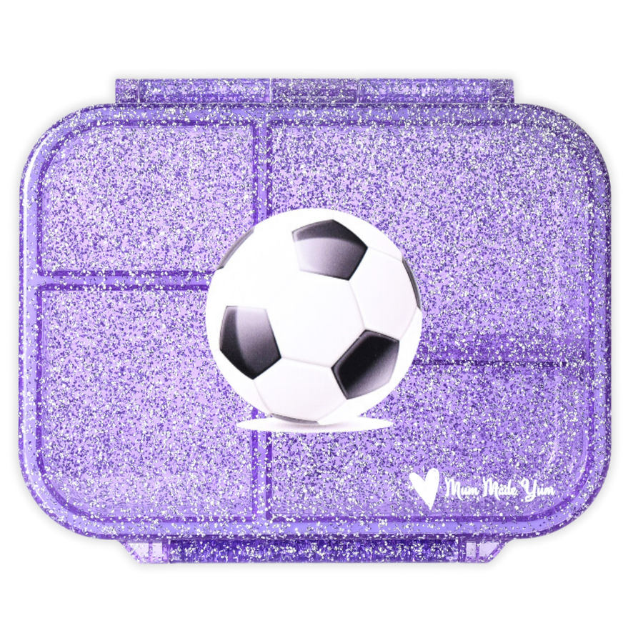 Bento Lunchbox (Mini Snack) - Sparkle Purple Soccer