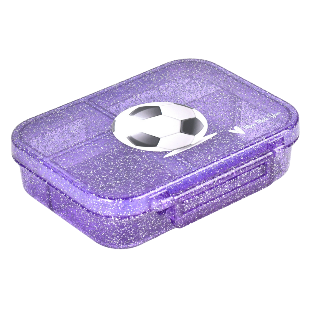 Bento Lunchbox (Mini Snack) - Sparkle Purple Soccer