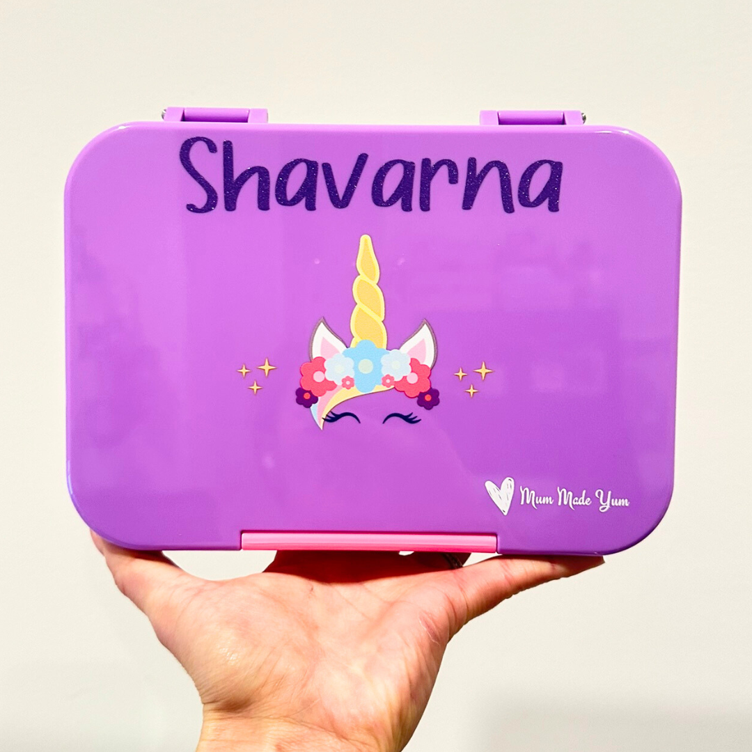 Bento Lunchbox (Medium) - Purple Unicorn