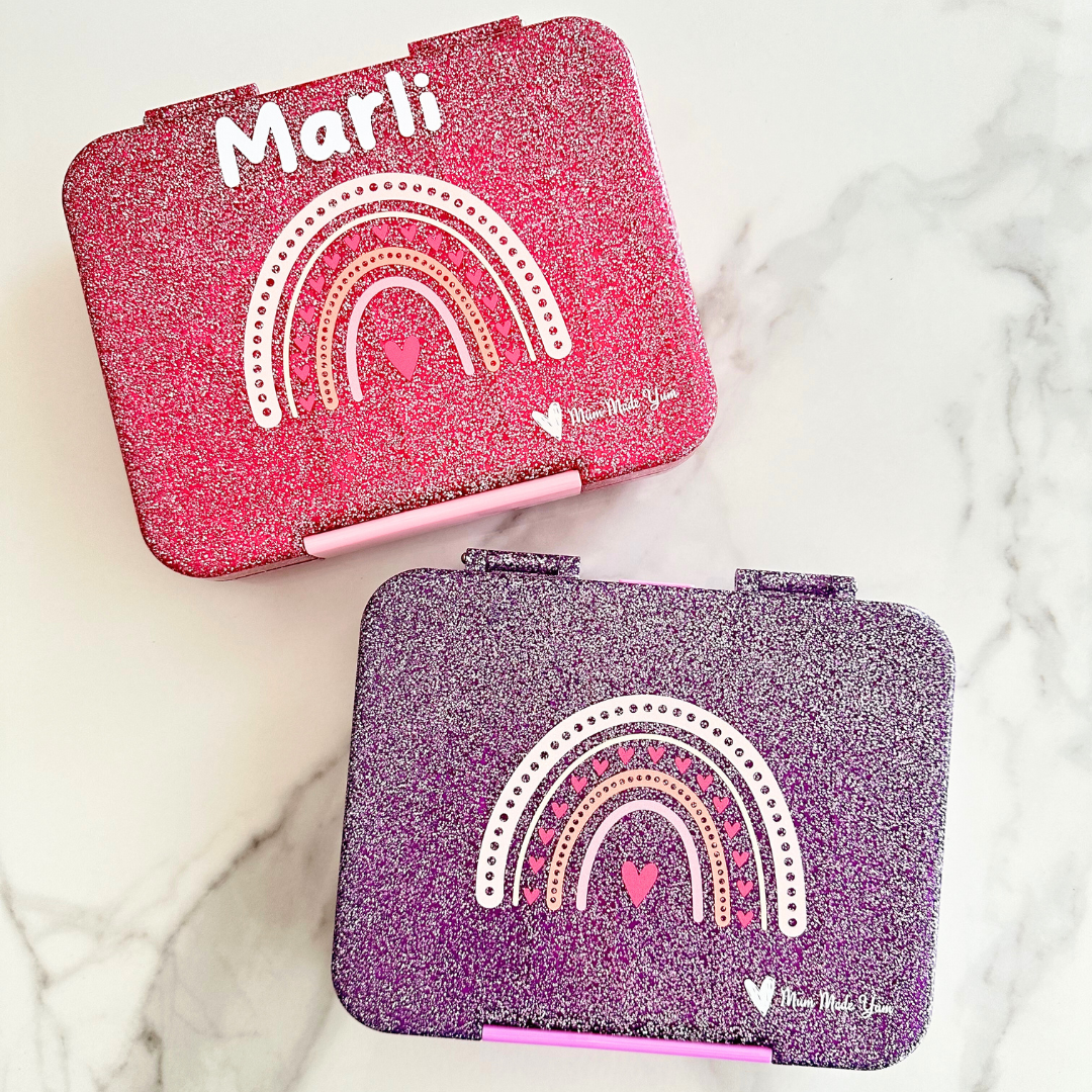 Bento Lunchbox (Large) - Sparkle Purple Rainbow Love - LIMITED EDITION