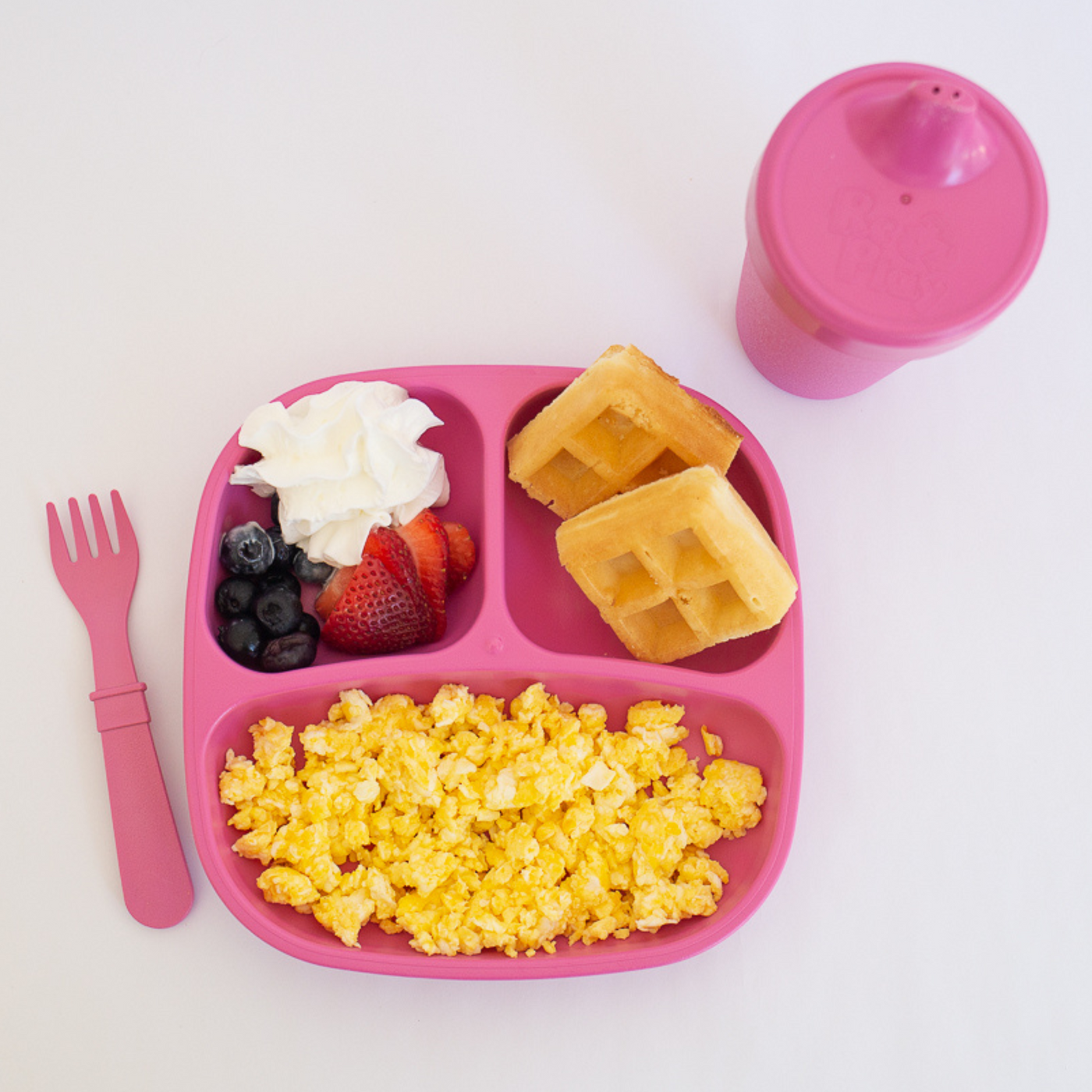 RePlay Recycled Divided Plate - Bright Pink