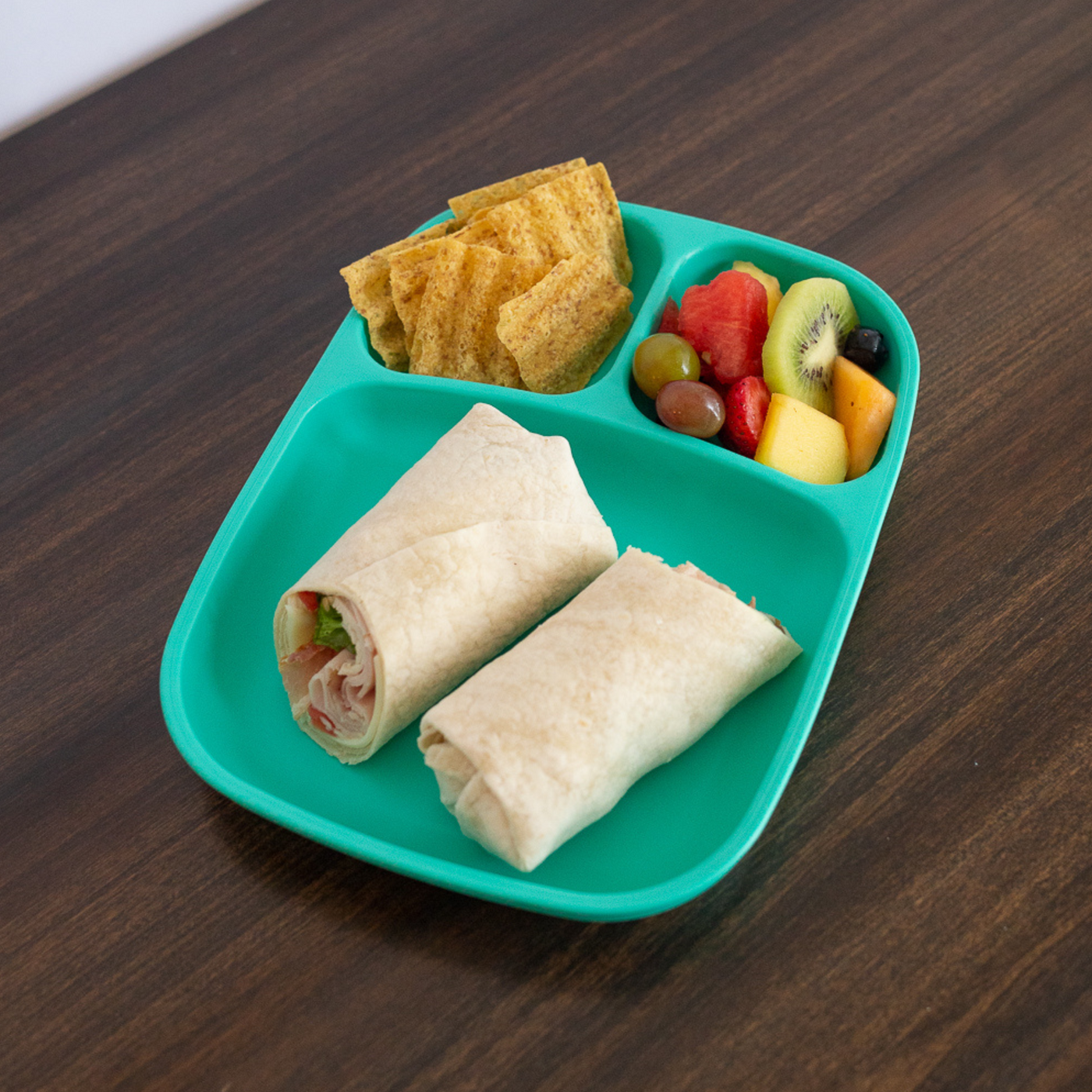 RePlay Recycled Divided Tray Plate - Aqua