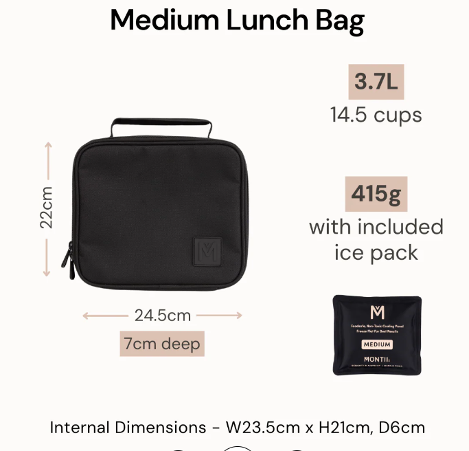MontiiCo Medium Insulated Lunch Bag - Block Land