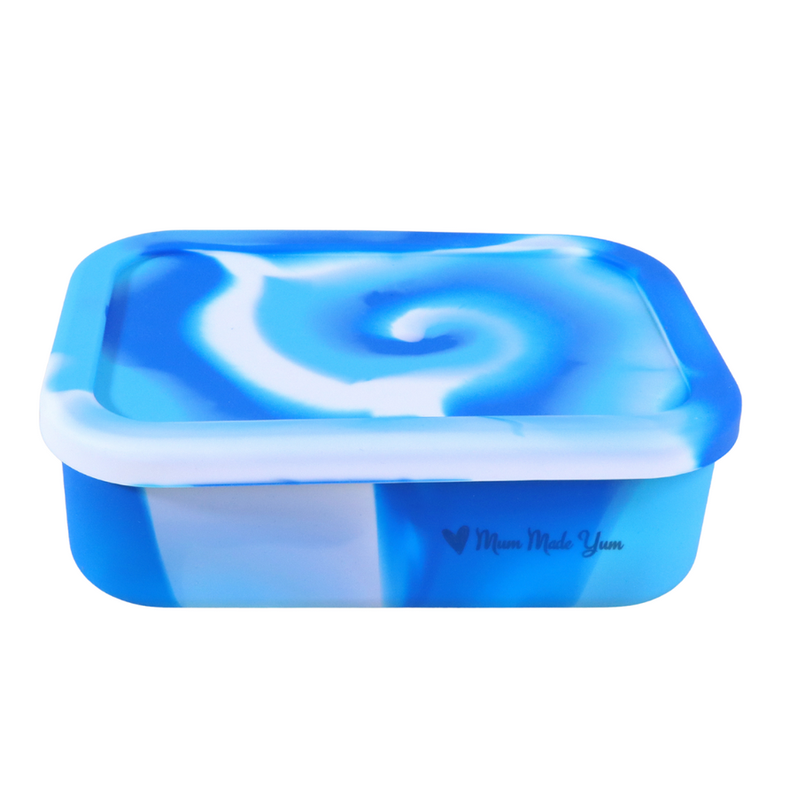 Silicone Bento Lunchbox - Blue Swirl
