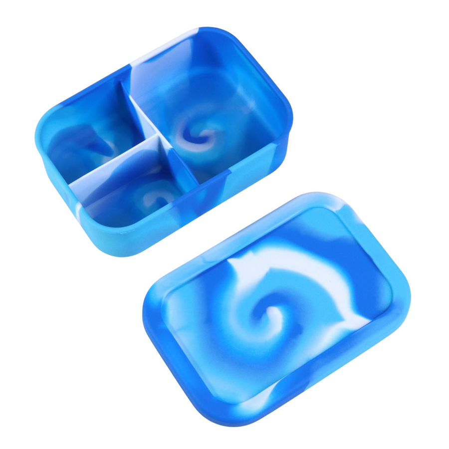 Silicone Bento Lunchbox - Blue Swirl