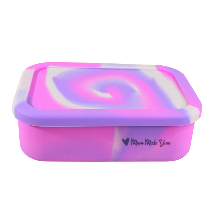 Silicone Bento Lunchbox - Pink Swirl