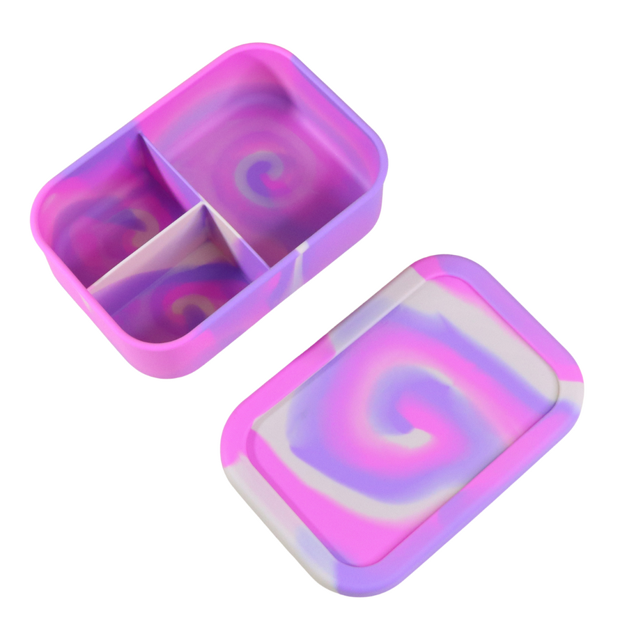 Silicone Bento Lunchbox - Pink Swirl