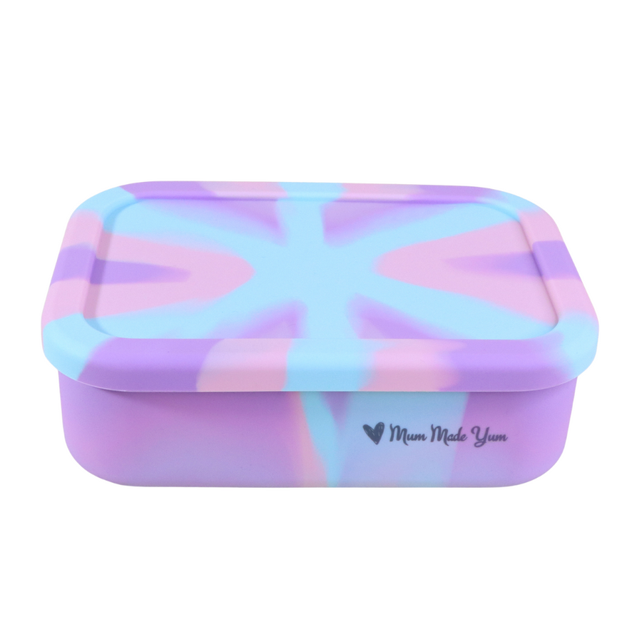 Silicone Bento Lunchbox - Purple Swirl