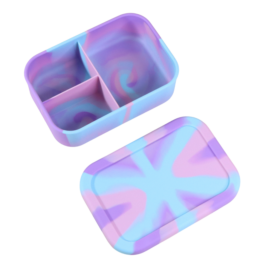 Silicone Bento Lunchbox - Purple Swirl
