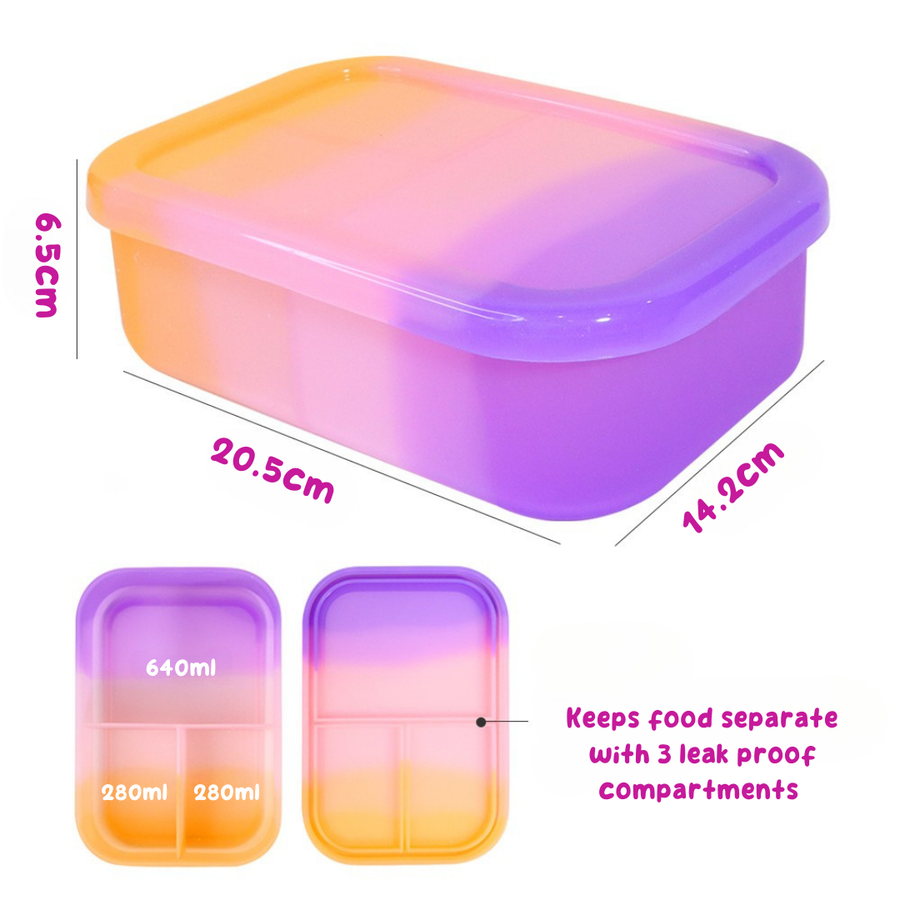 Silicone Bento Lunchbox - Pink Sunrise