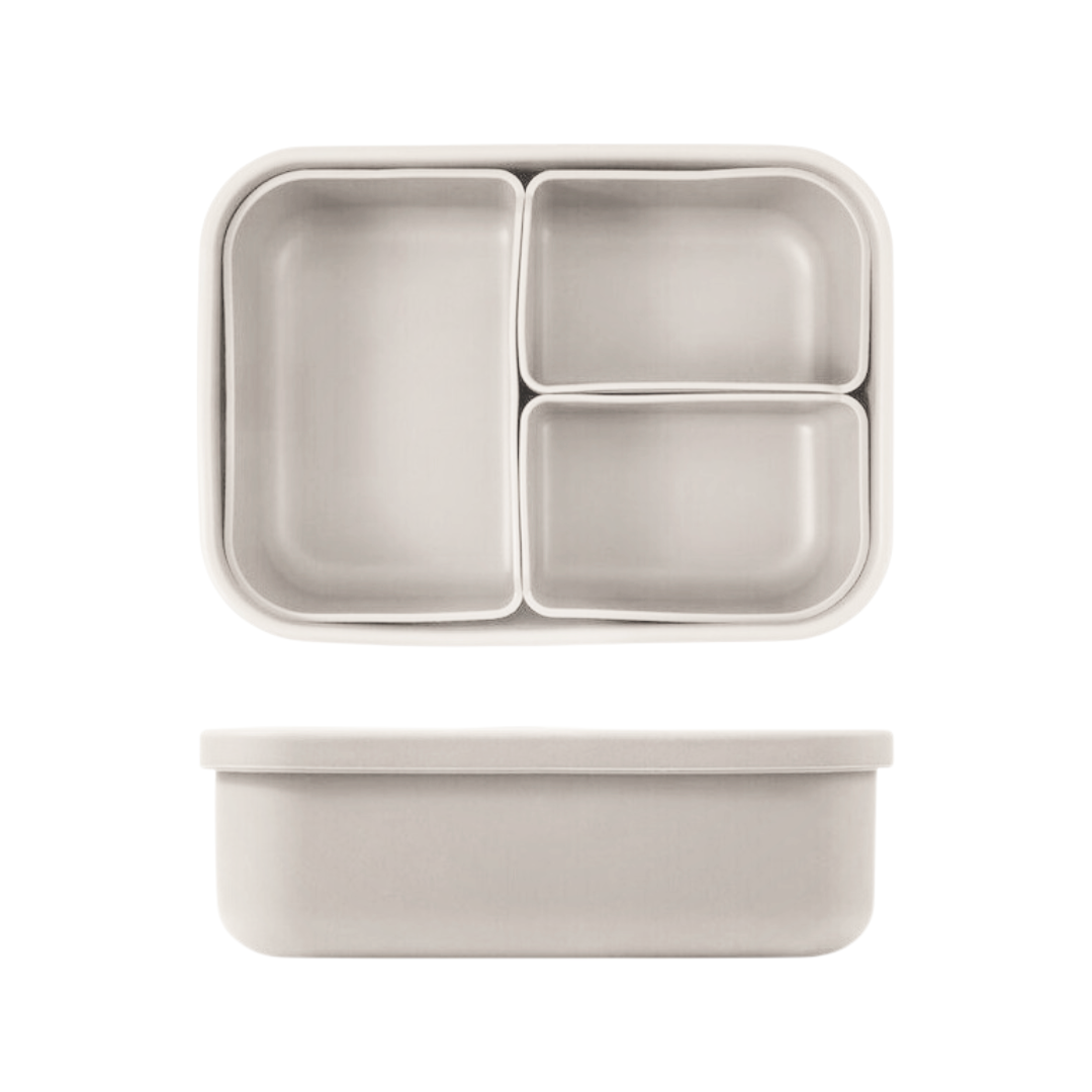 Premium Silicone Bento Lunchbox - White3