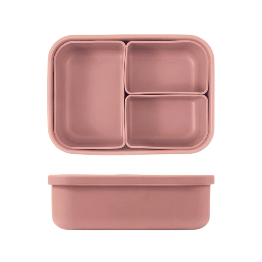 Premium Silicone Bento Lunchbox - Pink3