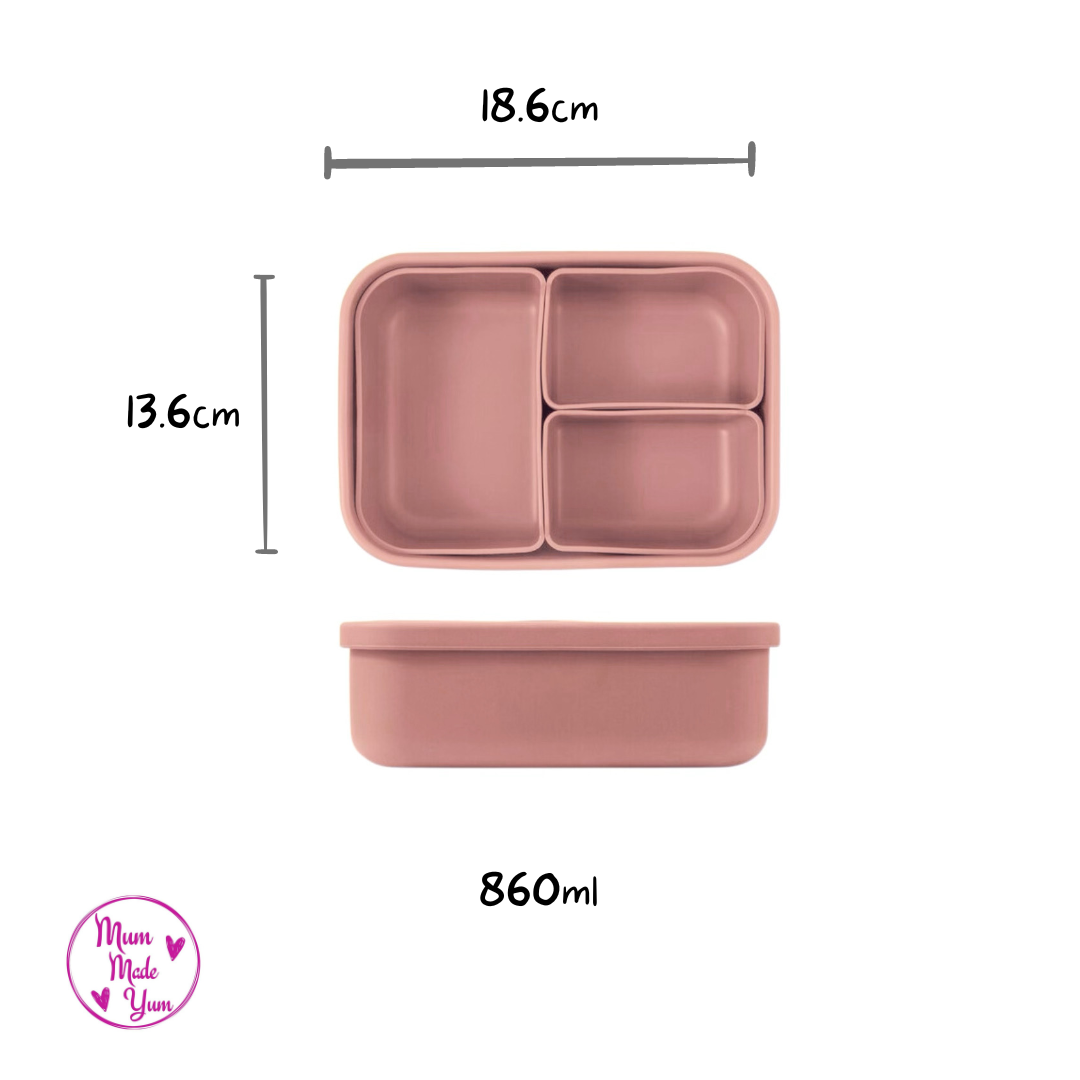 Premium Silicone Bento Lunchbox - Pink4