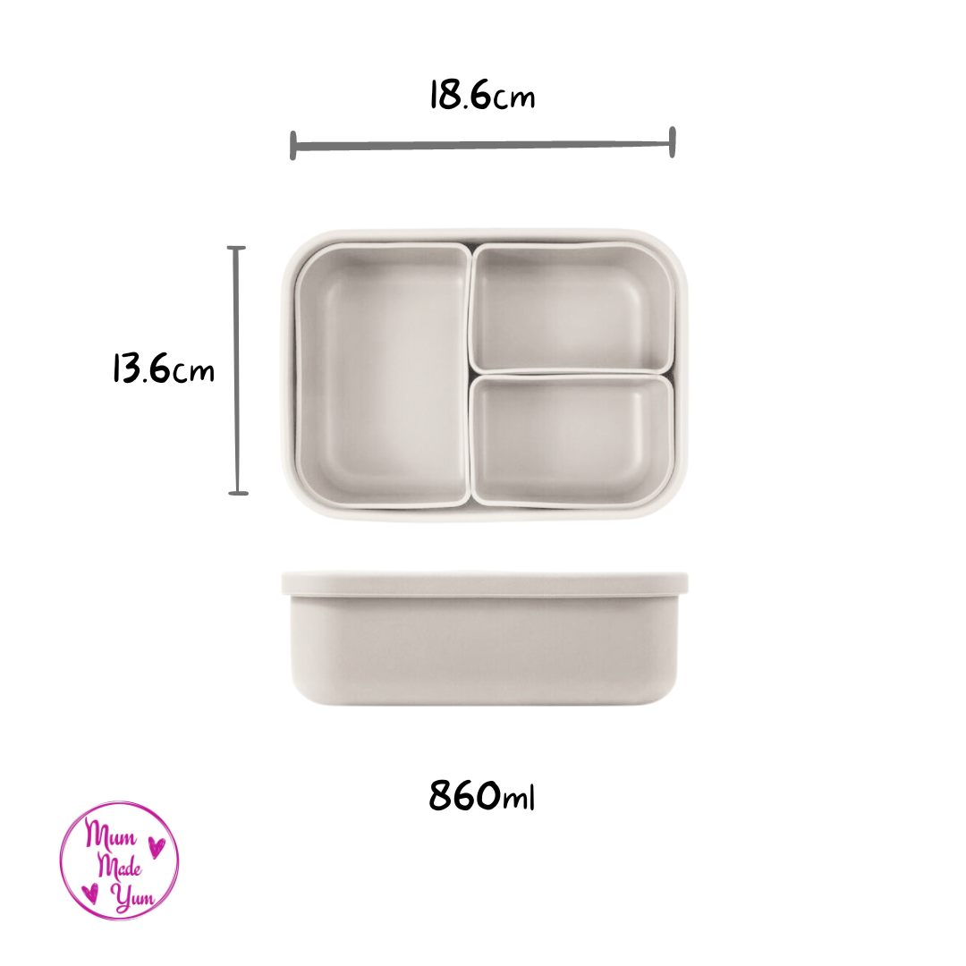Premium Silicone Bento Lunchbox - White4