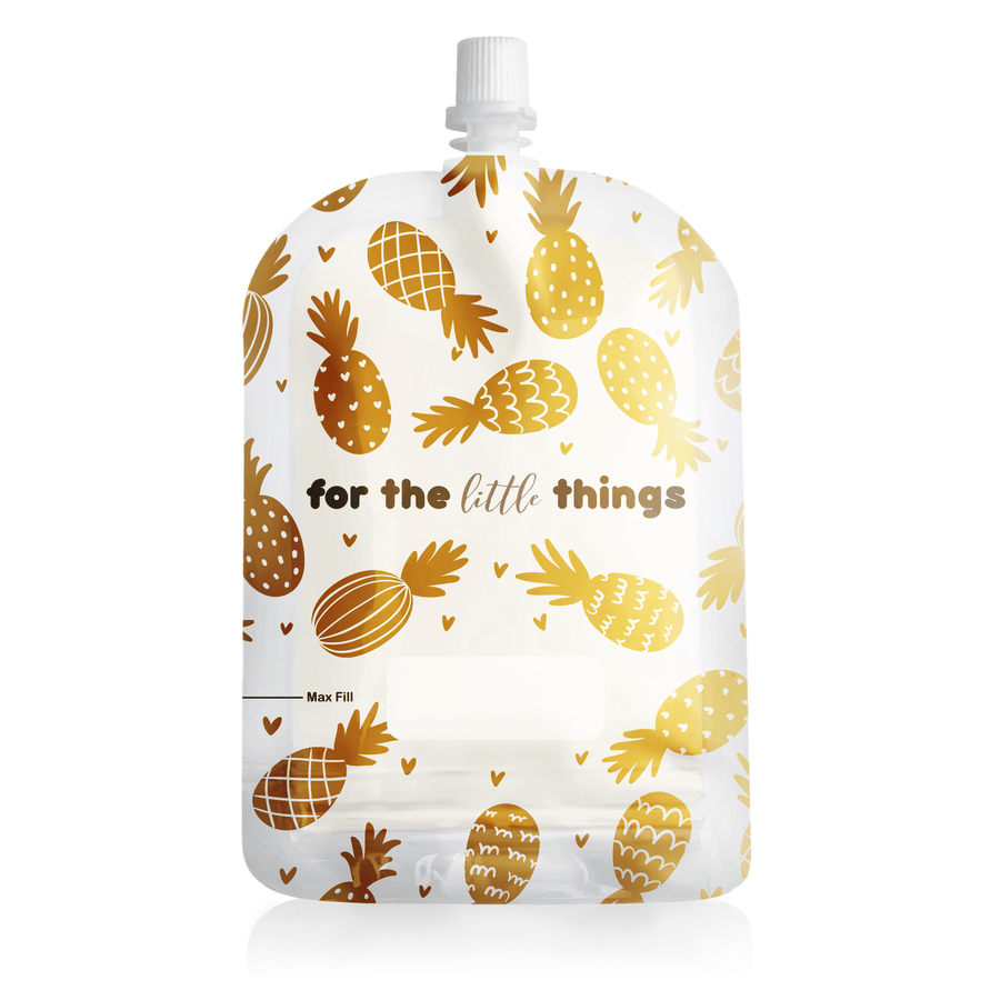 Sinchies 150ml Reusable Food Pouches - Pineapples - Pack: 5