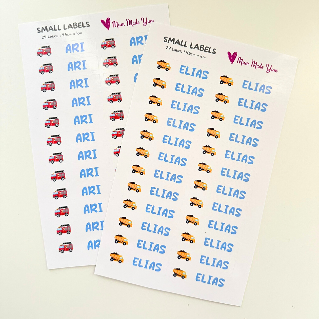 Custom Name Label Sheet - Small (24 Labels)