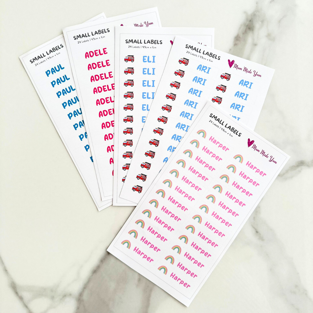 Custom Name Label Sheet - Small (24 Labels)