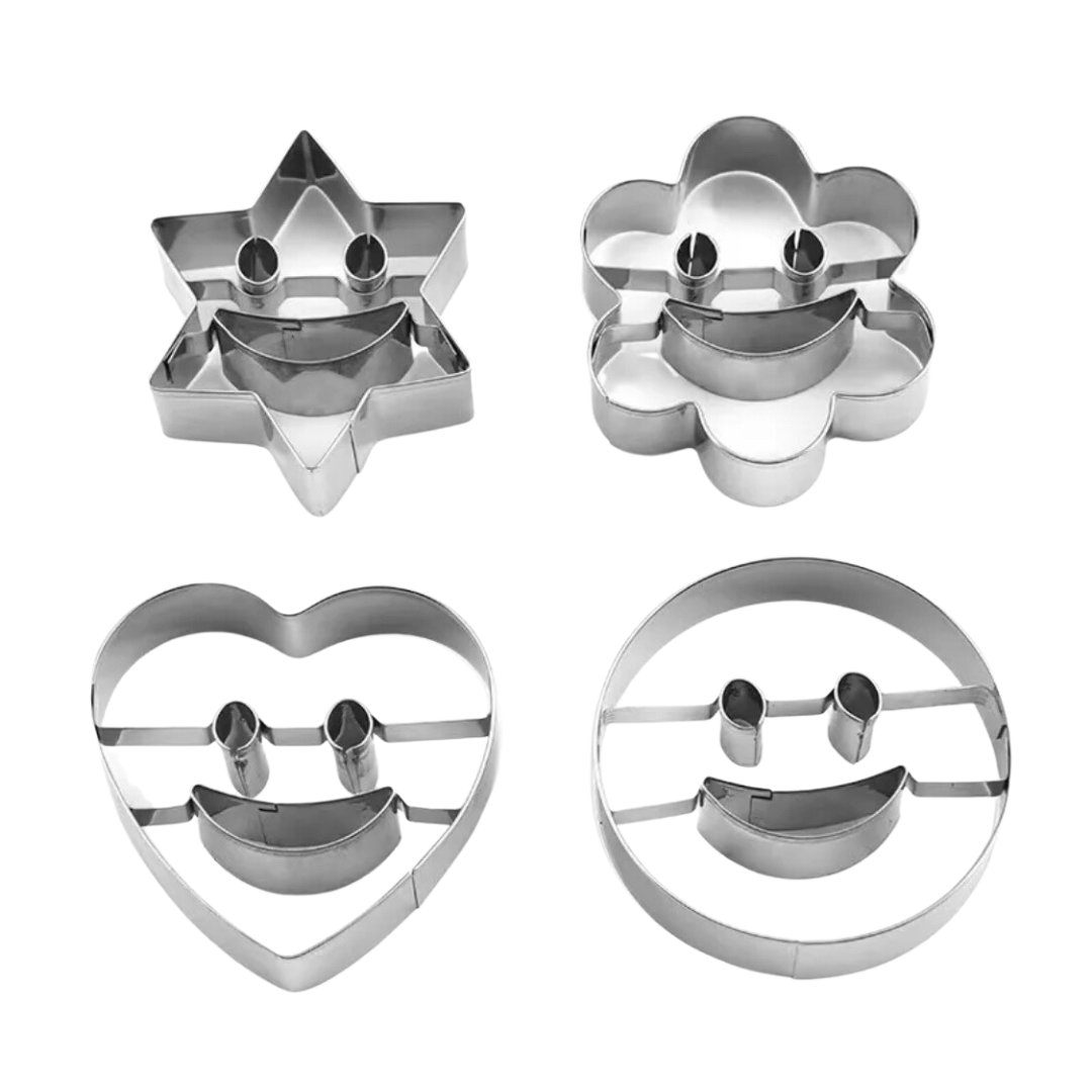 Sandwich/Cookie Cutters - Smile Face - 4 Pieces/ Stainless Steel