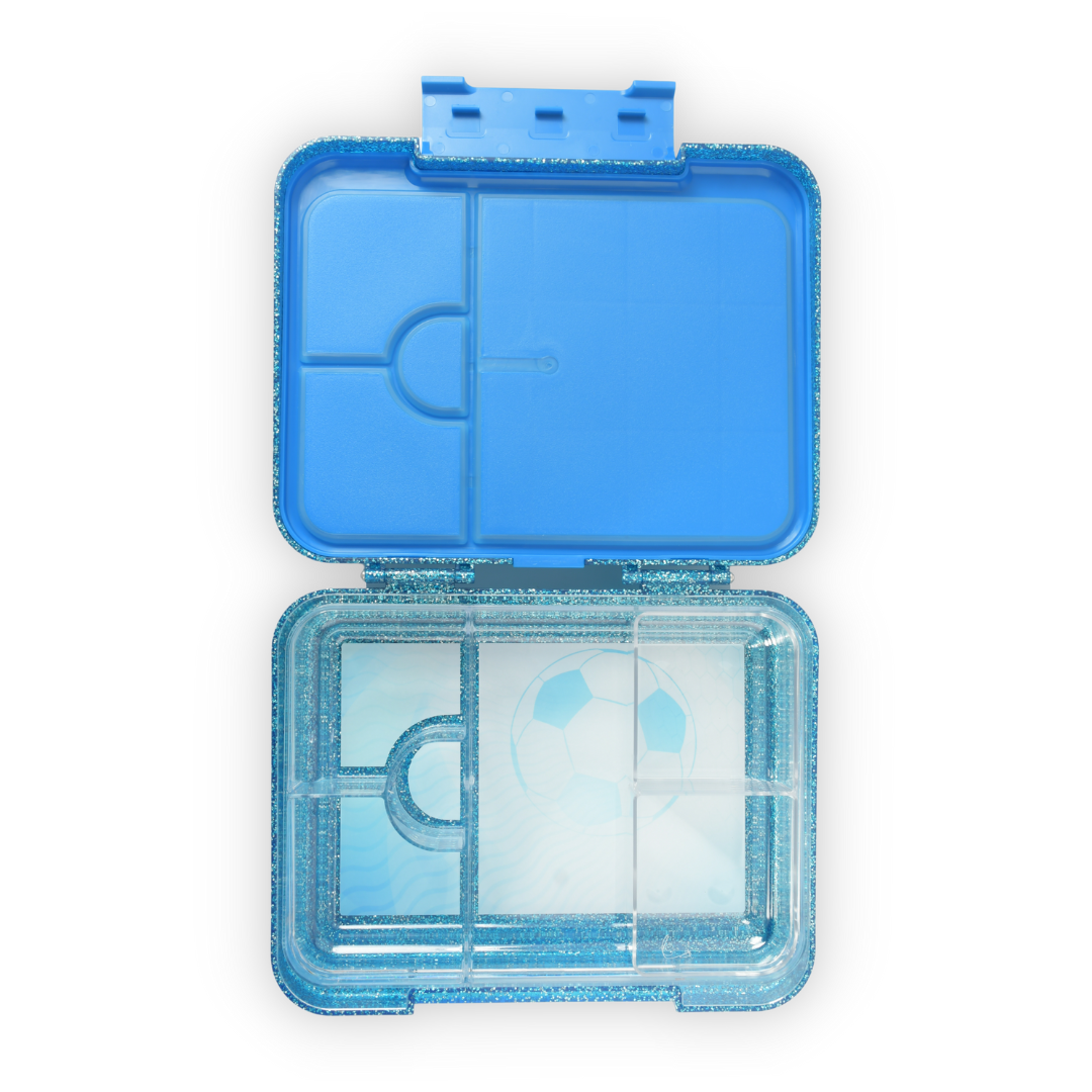 Bento Lunchbox (Large) - Sparkle Blue Football