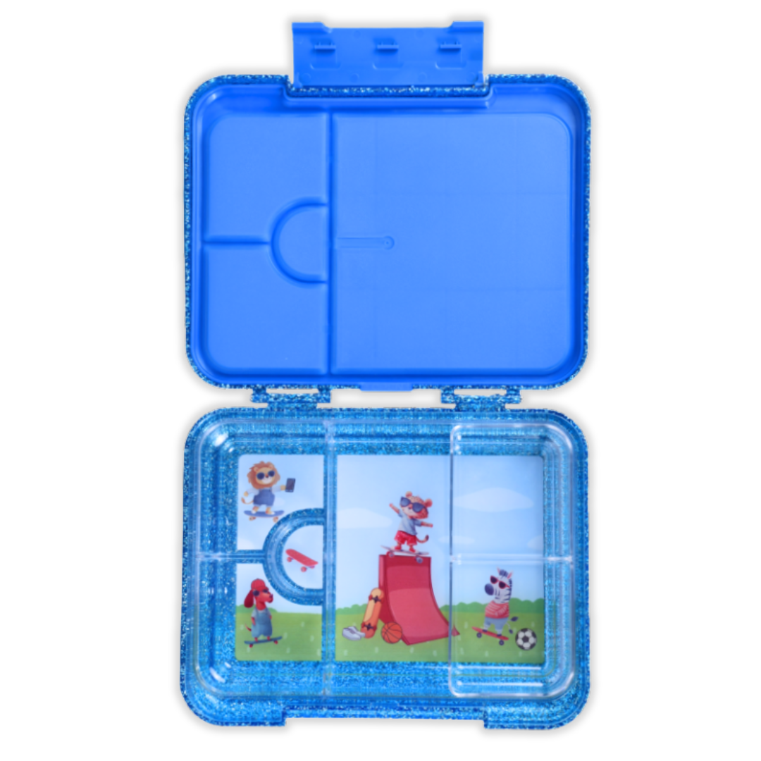 Bento Lunchbox (Large) - Sparkle Blue Monkey