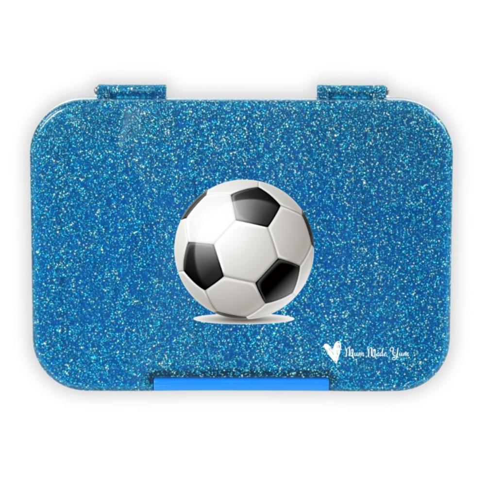 Bento Lunchbox (Medium) - Sparkle Blue Soccer