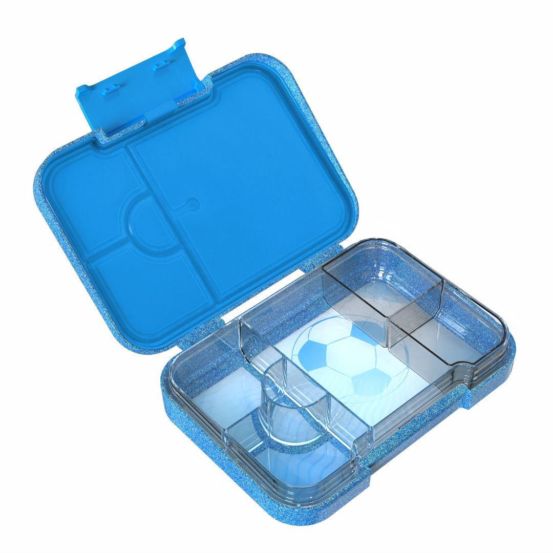 Bento Lunchbox (Medium) - Sparkle Blue Soccer