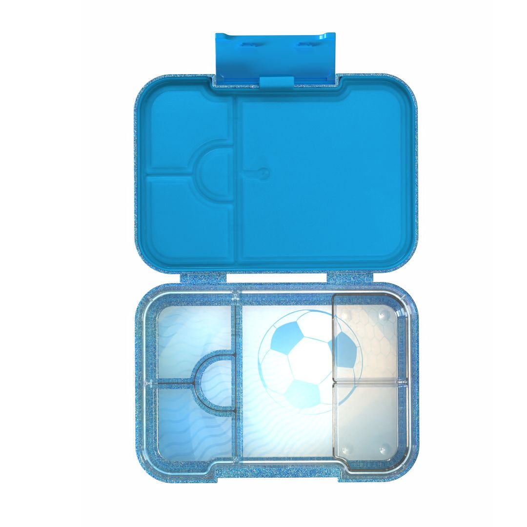 Bento Lunchbox (Medium) - Sparkle Blue Soccer