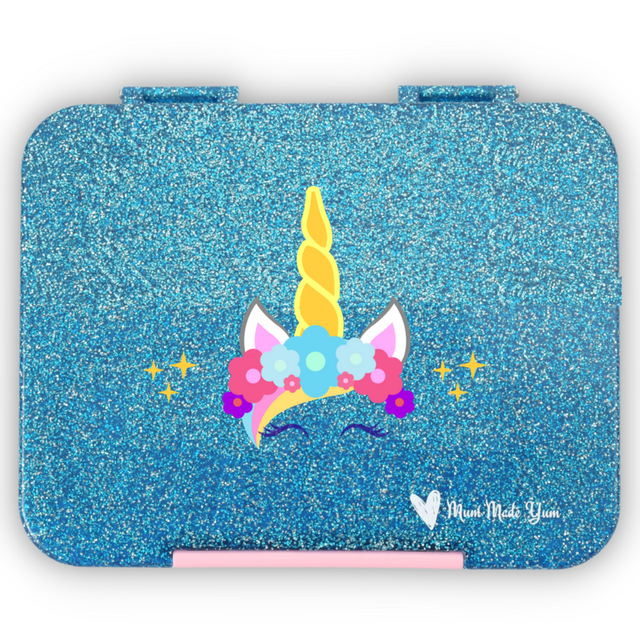 Bento Lunchbox (Large) - Sparkle Blue Unicorn