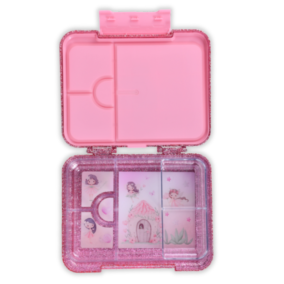 Bento Lunchbox (Large) - Sparkle Pink Fairy Garden
