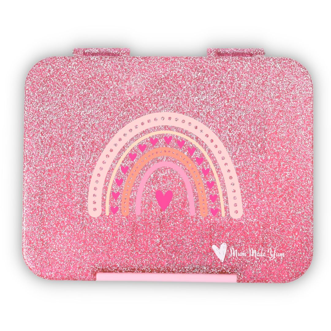 Bento Lunchbox (Large) - Sparkle Pink Rainbow Love - LIMITED EDITION