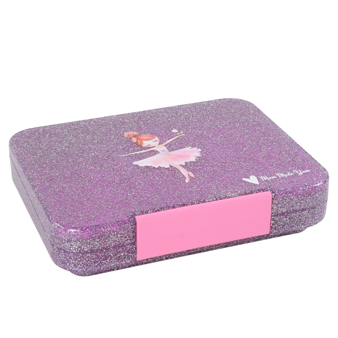 Bento Lunchbox (Large) - Sparkle Purple Ballerina