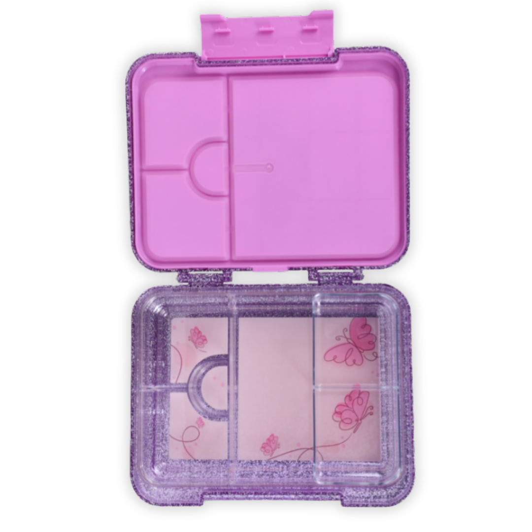 Bento Lunchbox (Large) - Sparkle Purple Butterfly