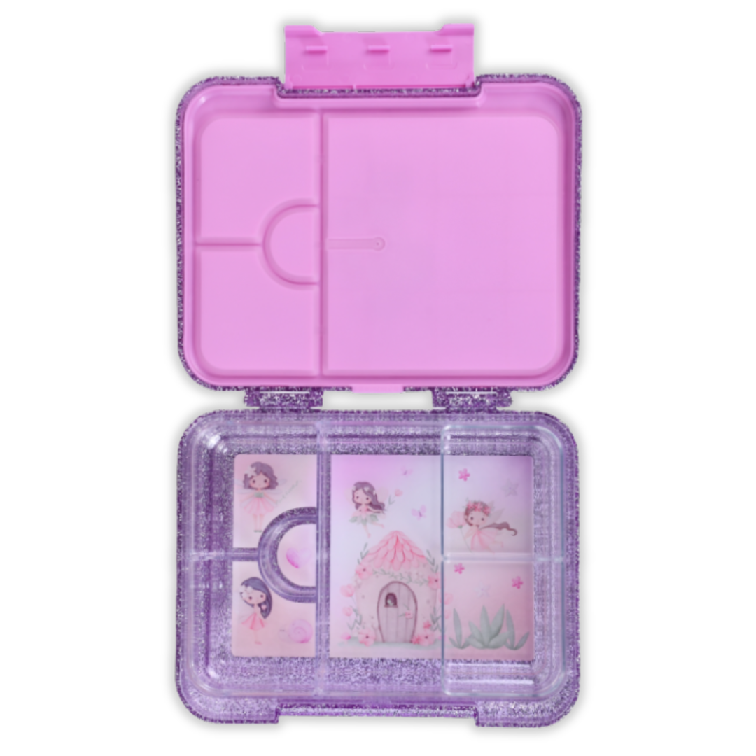 Bento Lunchbox (Large) - Sparkle Purple Fairy Garden